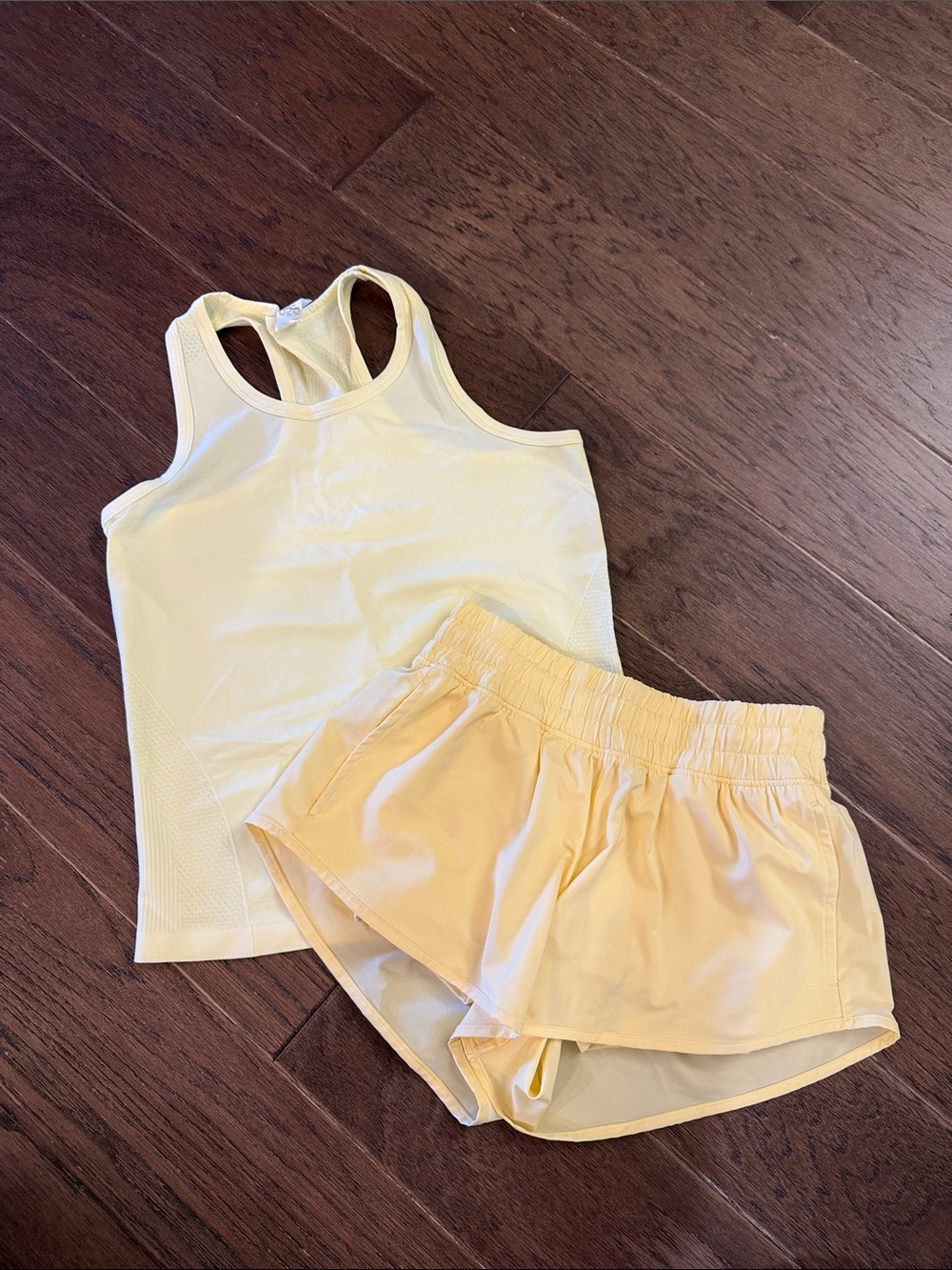 Aerie Offline Yellow Racerback Tank and Shorts Set - XXS